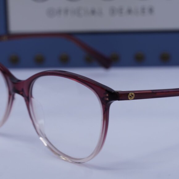 Gucci GG0550O 007 Cat Eye Eyeglasses - Burgundy Gradient 53mm - Picture 4 of 11